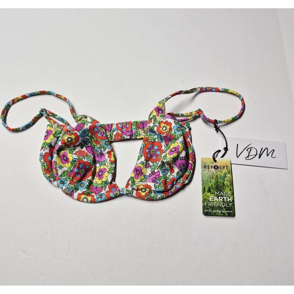 VDM The Label Retro Floral Underwire Bikini Top NWT XS Eco-Friendly Brand New